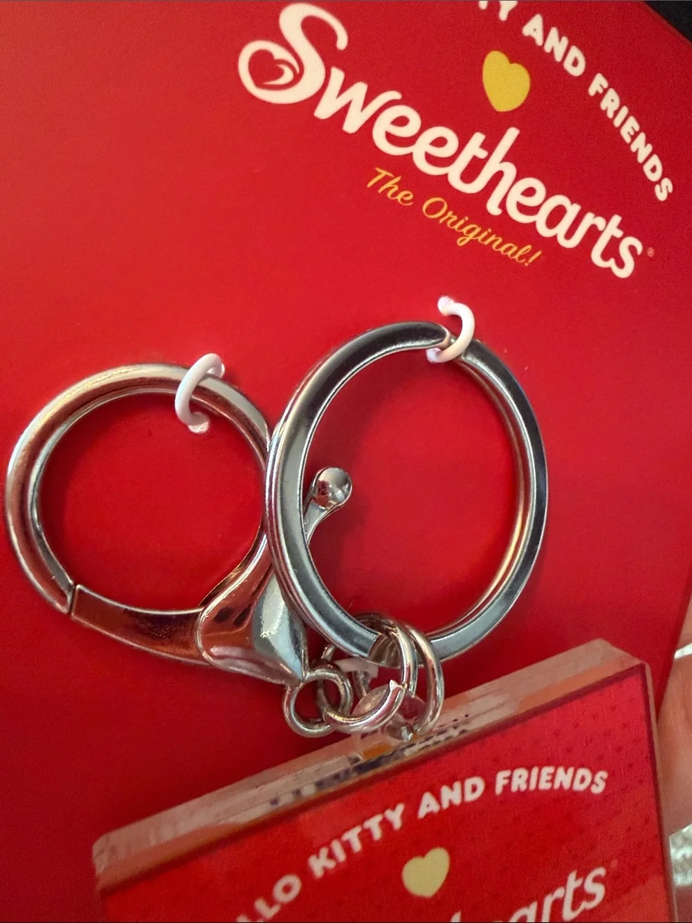 Hello Kitty x Sweethearts Red Box Candy Keychain w/Moving Sanrio characters